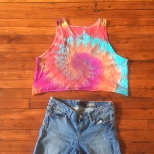 Spiral Tie Dye Cropped Tank